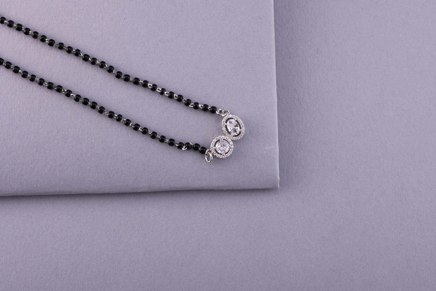 πβ¨ 925 Sterling Silver Mangalsutra with Trio Oval CZ Pendants β β€οΈ Elegant Daily Wear Symbol of Love for Married Women