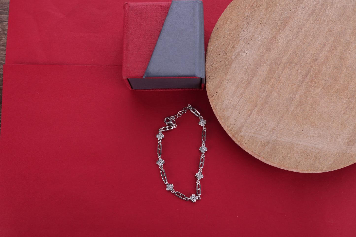 🌸💎Classic Floral Link 925 Sterling Silver Bracelet | Elegant Daily Wear Jewelry