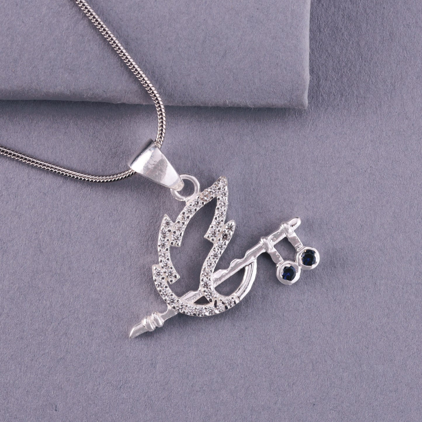 π 925 Sterling Silver Musical Note Pendant with Blue Stones β Artistic Unisex Necklace for Music Lovers & π Everyday Style