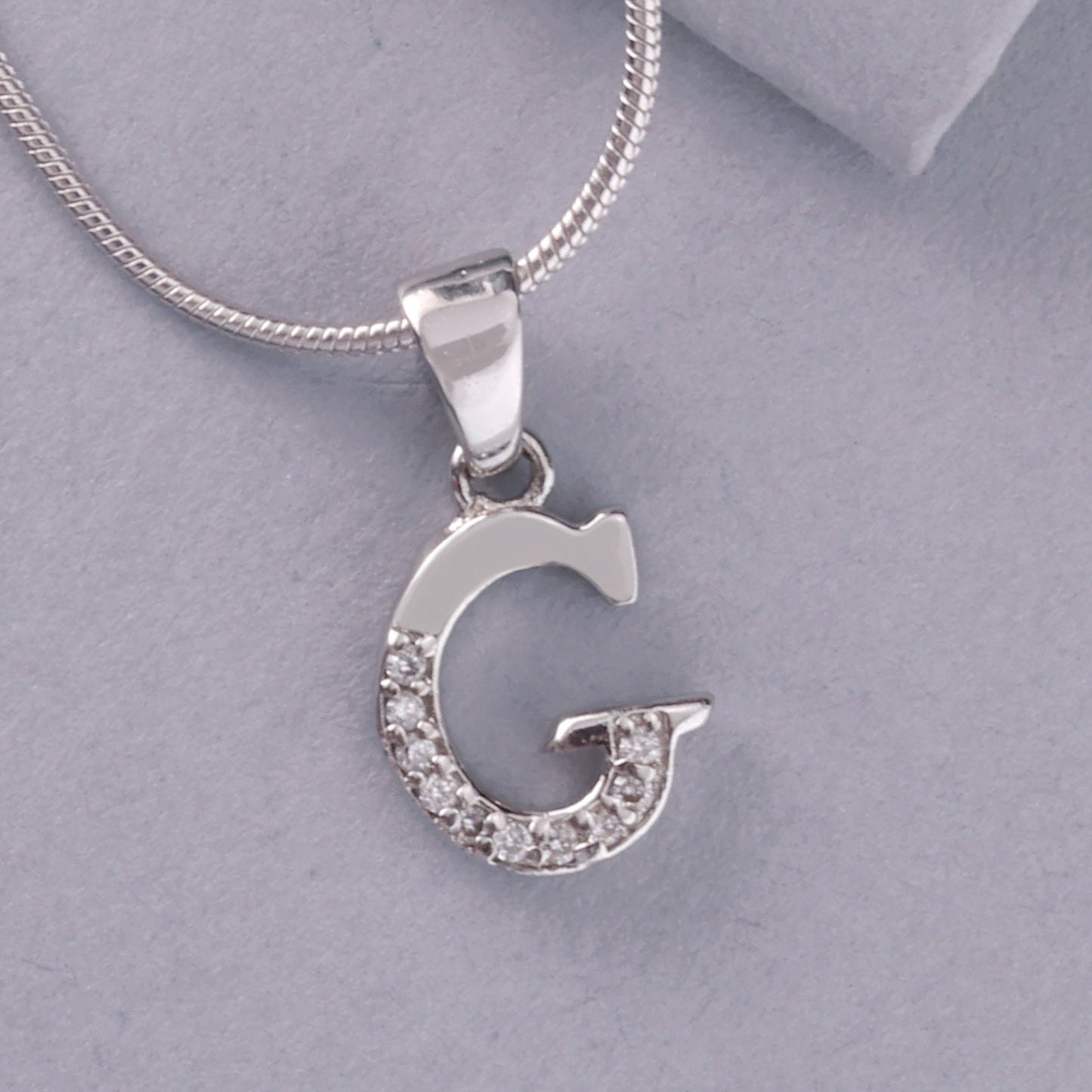 ๐ 925 Sterling Silver "G" Alphabet Pendant Necklace for Women | CZ Studded Initial Charm | Elegant Personalized Jewelry | Ideal Gift for Her
