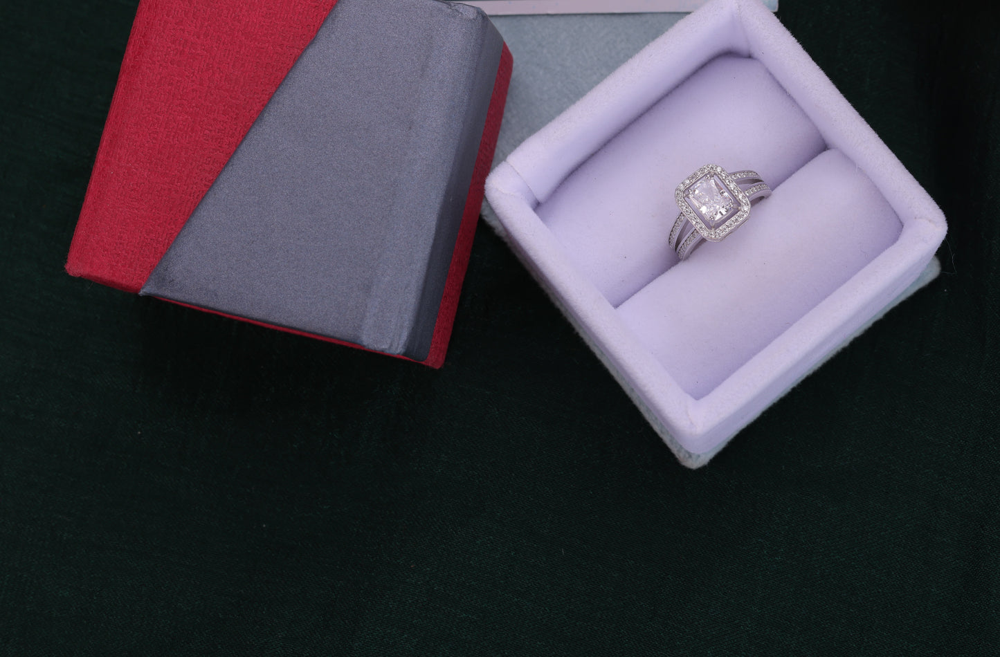 π 925 Sterling Silver Princess Cut Halo Ring | Sparkling Luxury Design for Women π