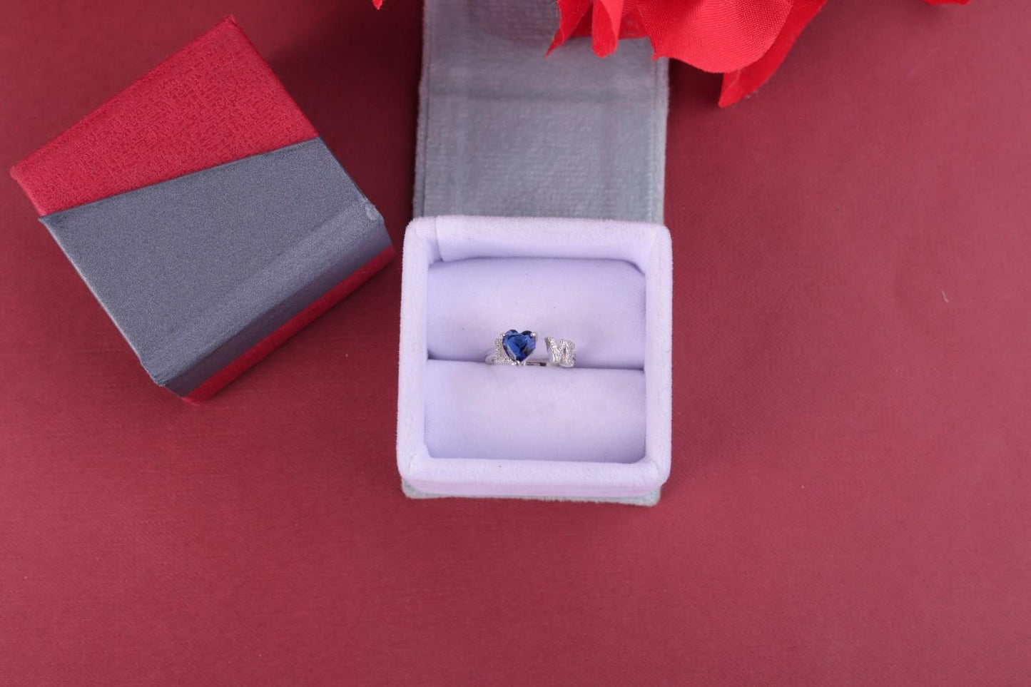 🌹 Royal Blue Heart 925 Sterling Silver Ring | Elegant Women’s Jewelry 💎