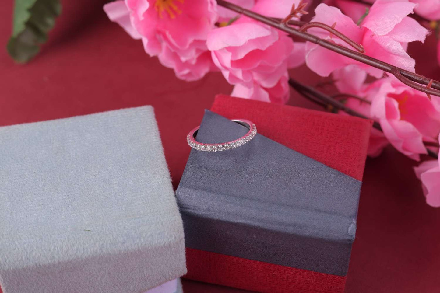 πΈ Elegant Half Eternity 925 Sterling Silver Ring | Sparkling Band for Timeless Beauty π