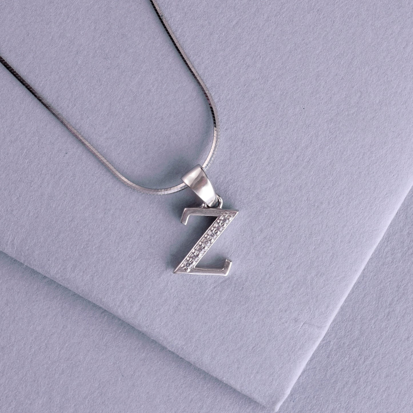 ✨925 Sterling Silver "Z" Alphabet Pendant Necklace for Women | Zircon-Studded Personalized Initial Charm | Elegant Daily Wear Chain Jewelry