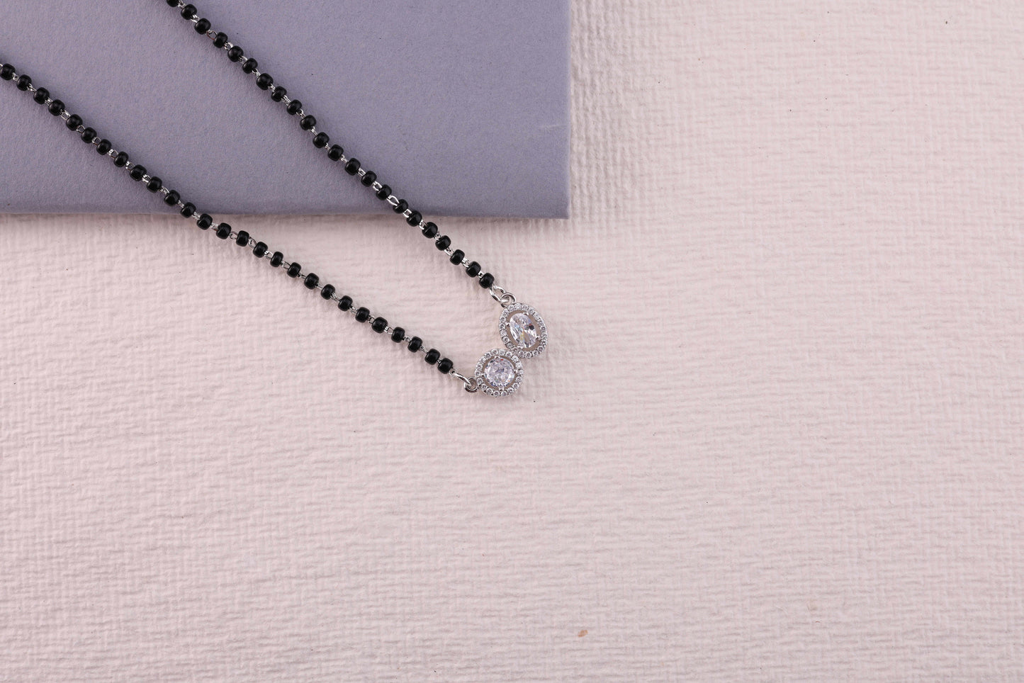💍✨ 925 Sterling Silver Mangalsutra with Trio Oval CZ Pendants – ❤️ Elegant Daily Wear Symbol of Love for Married Women