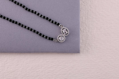 💍✨ 925 Sterling Silver Mangalsutra with Trio Oval CZ Pendants – ❤️ Elegant Daily Wear Symbol of Love for Married Women