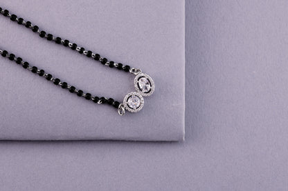 💍✨ 925 Sterling Silver Mangalsutra with Trio Oval CZ Pendants – ❤️ Elegant Daily Wear Symbol of Love for Married Women