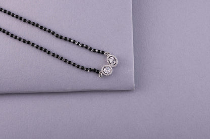 💍✨ 925 Sterling Silver Mangalsutra with Trio Oval CZ Pendants – ❤️ Elegant Daily Wear Symbol of Love for Married Women
