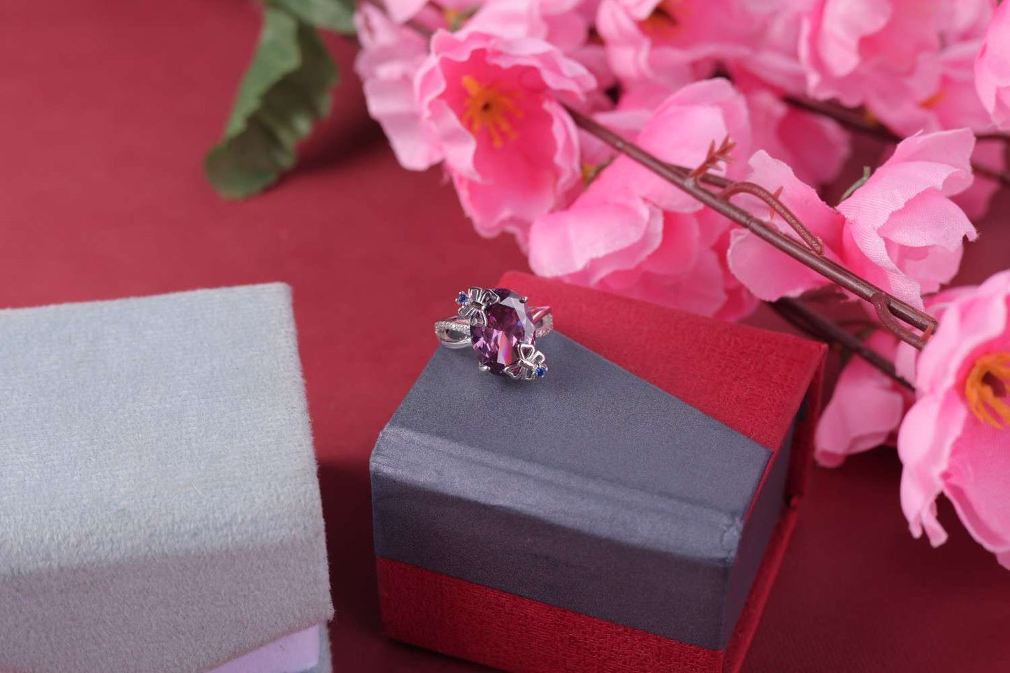 ✨ 925 Sterling Silver Ring with Purple Stone 💜 Elegant Party & Casual Jewelry