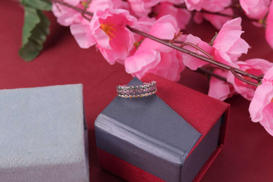 925 Sterling Silver Multi-Color Stone Ring 🌈💍 – Stylish Party & Daily Wear Jewelry
