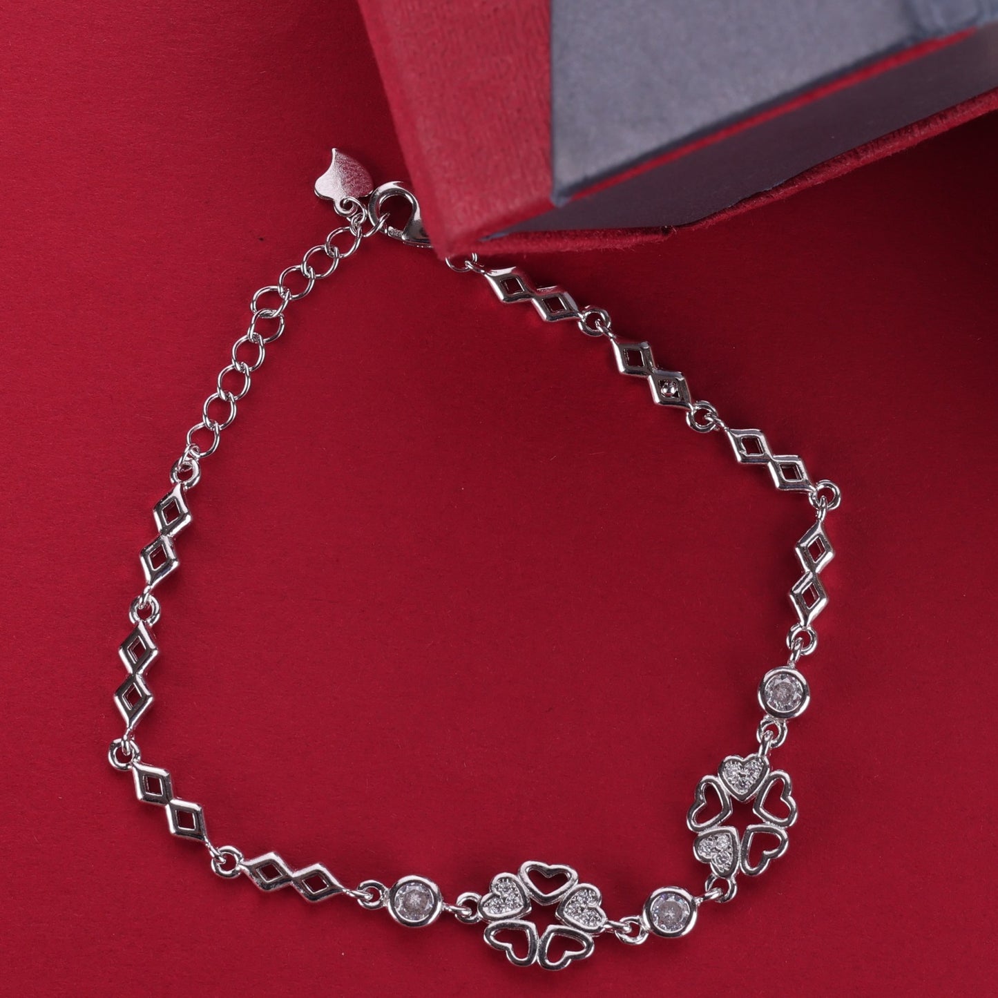 💖 925 Sterling Silver Heart Charm Bracelet 💖