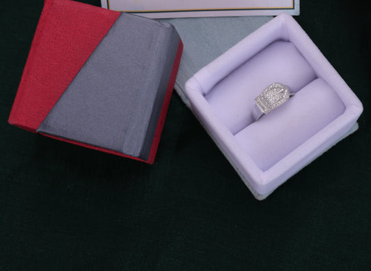 ✨ 925 Sterling Silver Buckle Design Ring | Unique Sparkling Style 💍