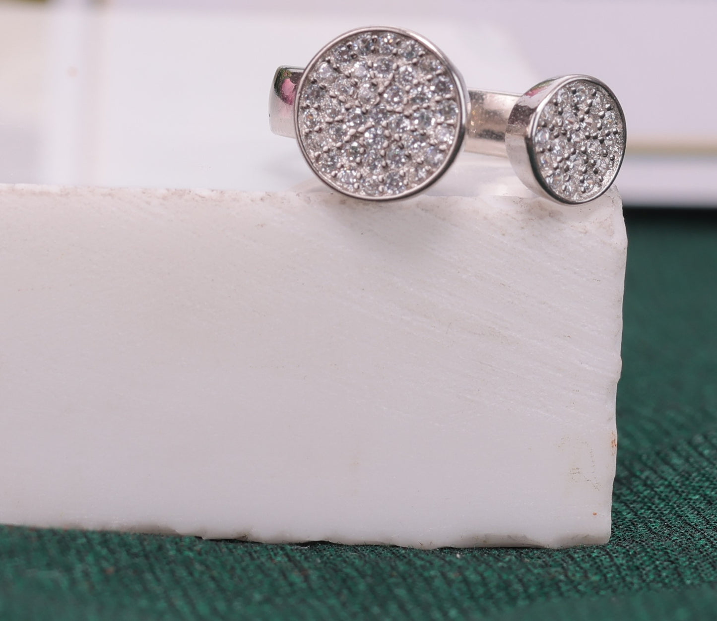 💍🌸 925 Sterling Silver Dual Disc Adjustable Ring | Modern Sparkle Jewelry