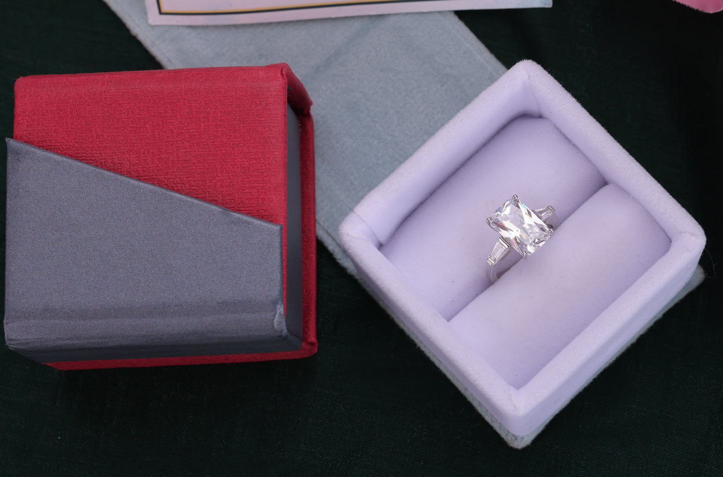 💍✨ 925 Sterling Silver Ring with Radiant Rectangle-Cut Stone | Timeless Elegance