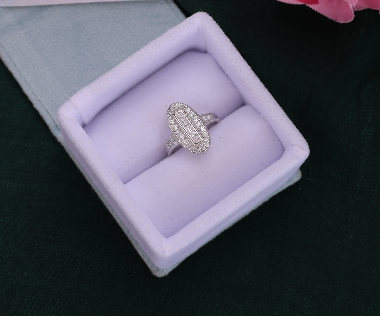 🌟 925 Sterling Silver Oval Halo Ring | Vintage-Inspired Elegance 💎