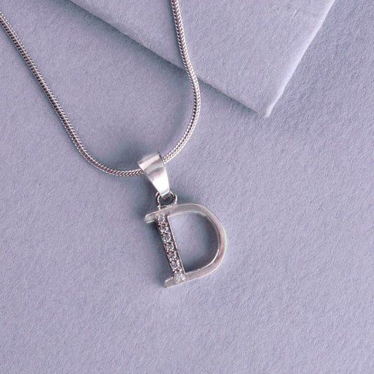 ✨925 Sterling Silver "D" Alphabet Pendant Necklace for Women | Dainty Zircon-Studded Letter Charm | Elegant Everyday Wear Chain Jewelry
